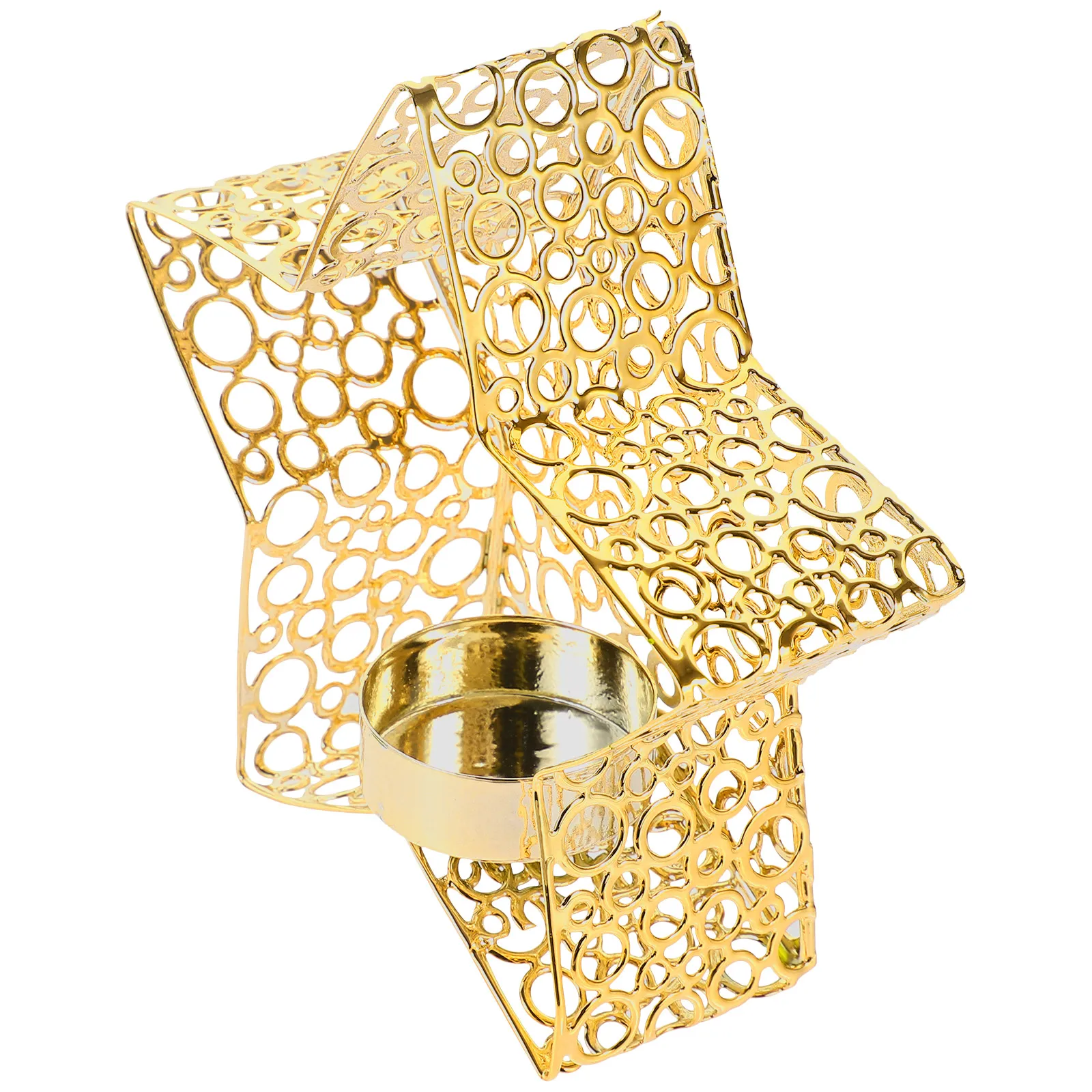 

Golden Pentagram Holder Iron Star Votive Holder Compact Metal Candlestick For Table Home Wedding Decor Desktop Tea Light
