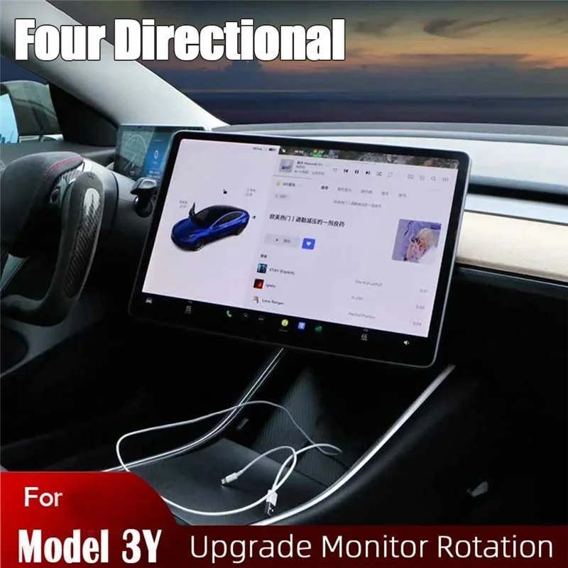 For Model Y 17-22 Central Control Screen Display Rotation Bracket Car GPS Navigation Holder Swivel Mount