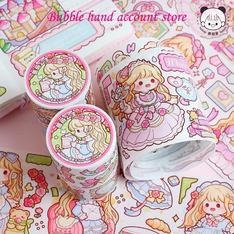 Telado Handnet Tape Sakura Rose Princess Cute Flowers and Paper Special Oil Handnet Sticker Painting Full Roll 3 M