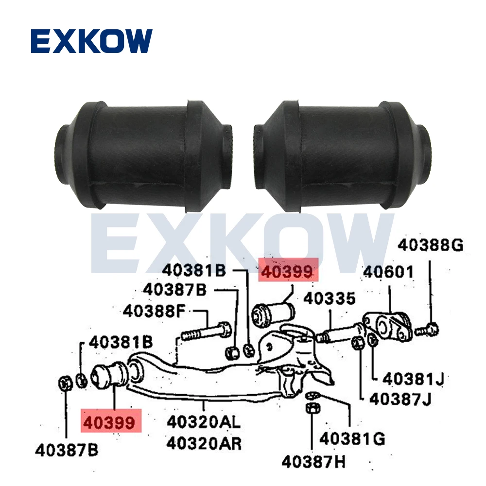 2PCS Front Suspension Lower Arm Bushings for Mitsubishi Pajero1 2 Montero Sport Nativa I L200 Triton II III MB109684