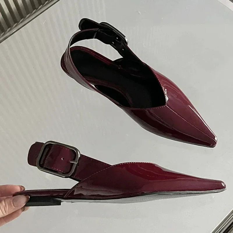 

Сексуальные дизайнерские сандалии, женские модные туфли-лодочки с острым носком и пряжкой на ремне, удобные туфли на ремне, женские туфли Zapatos De Mujer