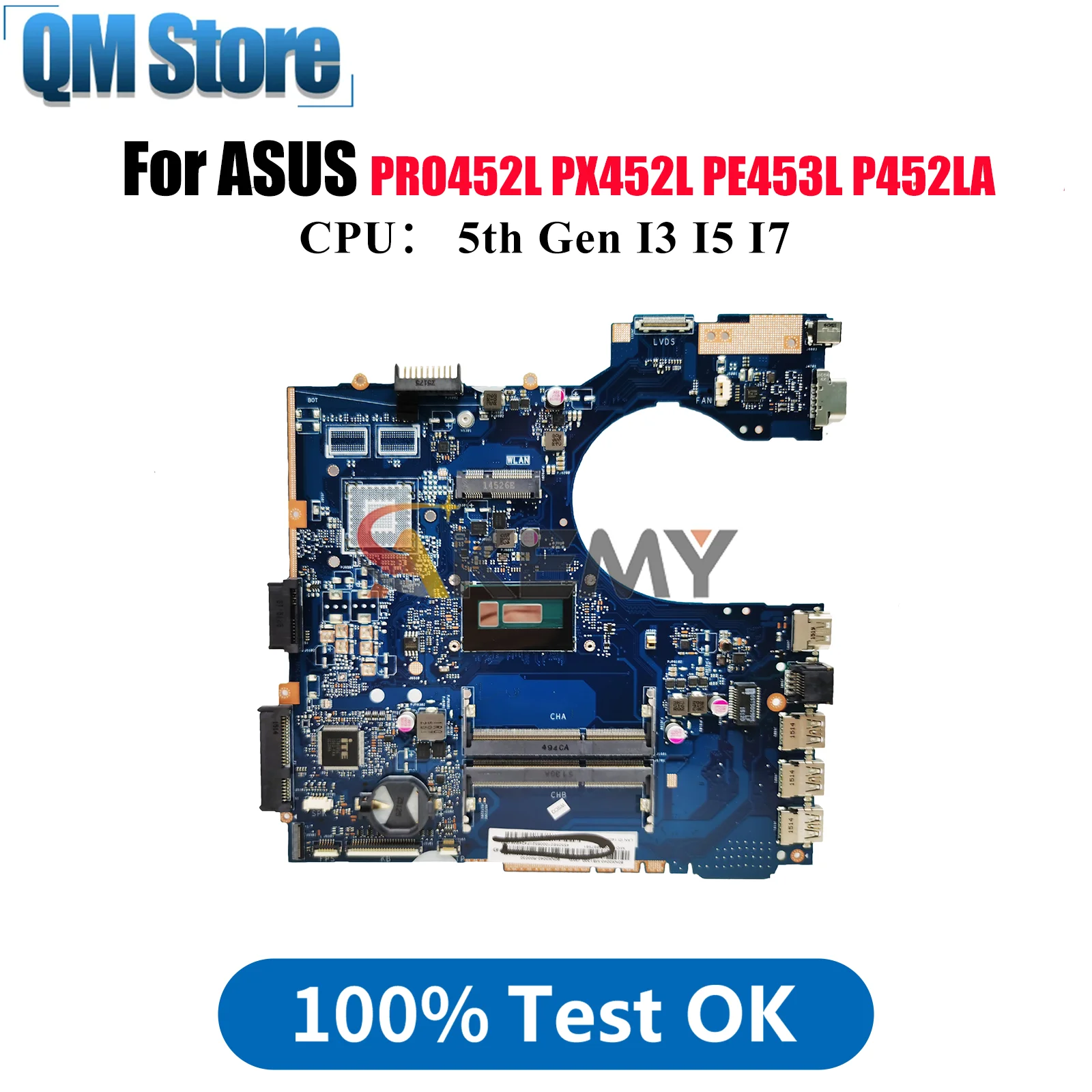 

P452LA Материнская плата для ноутбука ASUS P452L P452LJ PX452L PRO452L P452LA PE453L Материнская плата для ноутбука с процессором I3 I5 I7 100% тестирование ОК