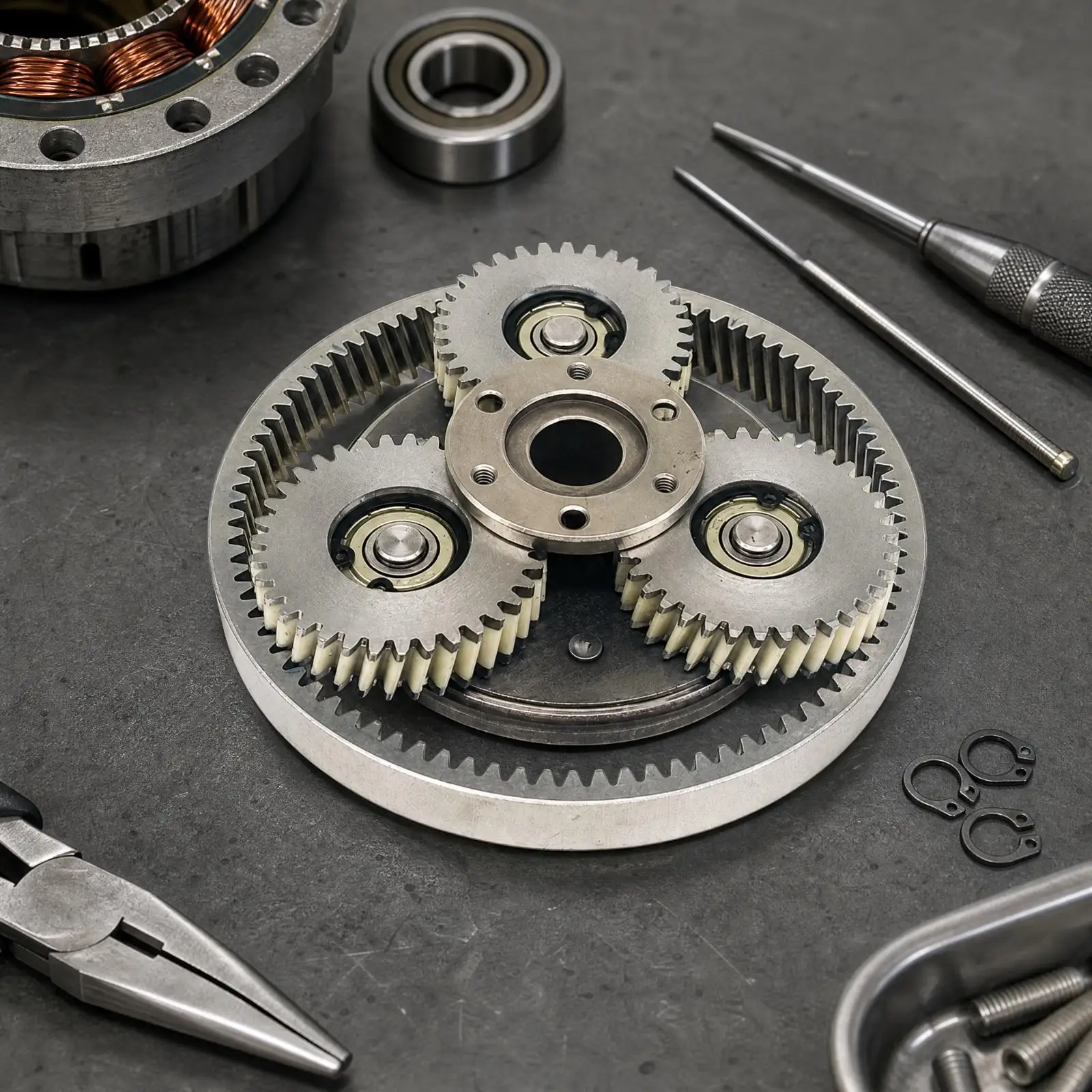 Bevel Gear Drive 35T Nylon Planetary Transmission Unit 47.5mm for E Bike Motor Gearbox Service