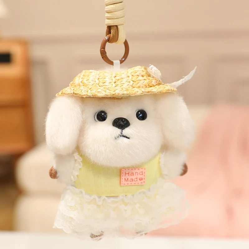 

New 15cm Pendant Sweet Style Key Chain Cute Plush Dog Plush Pendant Valentine's Day Gift For Girls Plush Doll Puppy Bag Pendant