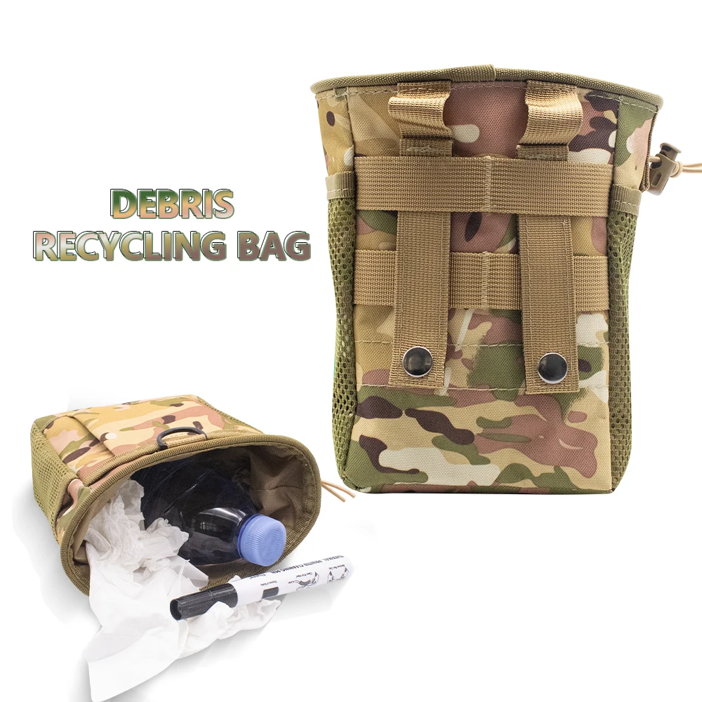 

Tactical Molle Waterproof Nylon Camouflage Outdoor Molle Waist Pack Recycle Dump Drop Pouch for Hiking Hunting EDC Accessories