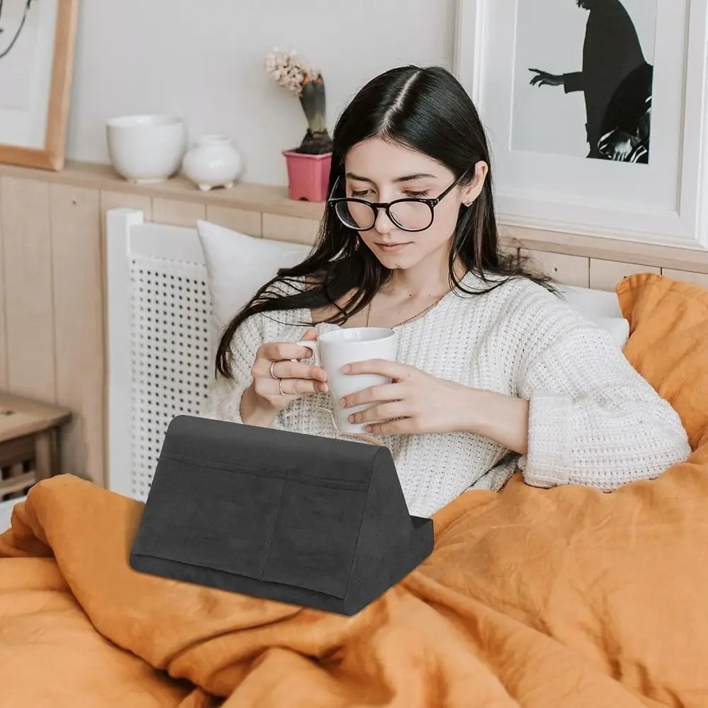 

Регулируемая подушка-подставка для планшета, эргономичная подставка для планшета на колени с карманами для хранения, съемный кронштейн для кровати и дивана