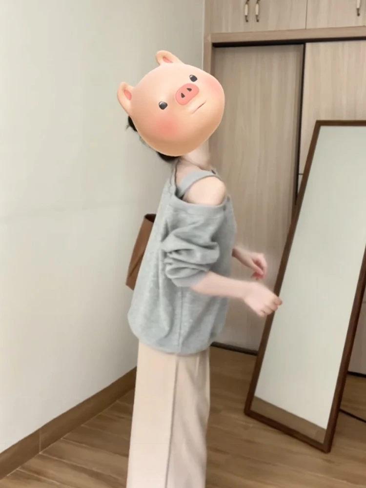 Luźna bluza z kapturem damska wiosenno-jesienna koreański styl designerski modny swobodny wygodny streetwear