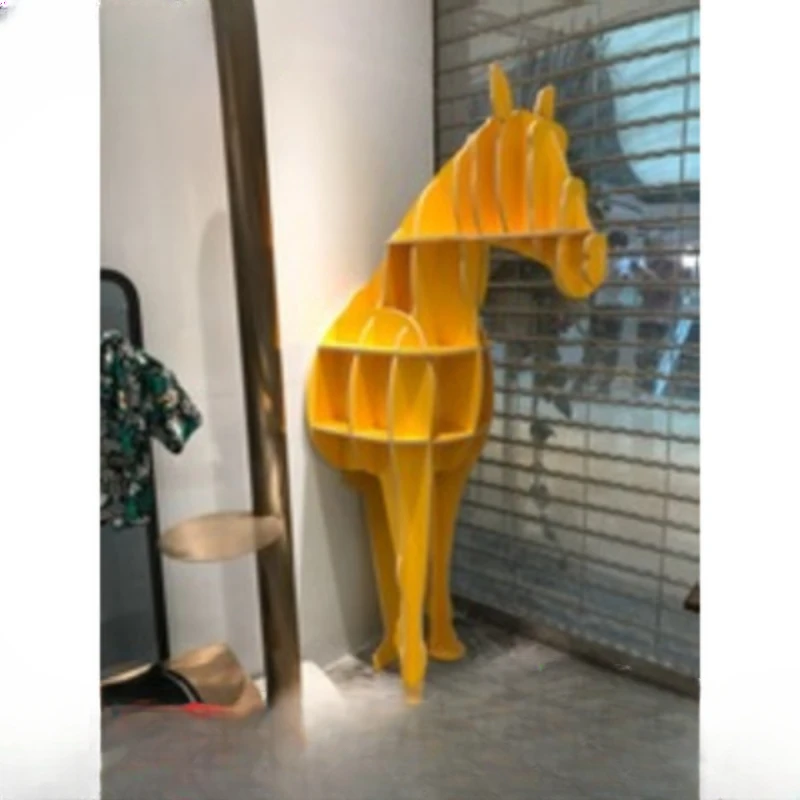 Wall decoration, half-body horse bookshelf ornaments, animal shapes, picture book museum plans, fashion windows, creative soft