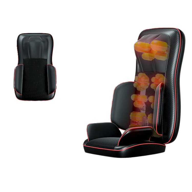 Faercon Best Selling Electric Leather Massage Cushion Mattress Heat Neck Back Pain Shiatsu Kneading Vibration Massager Home