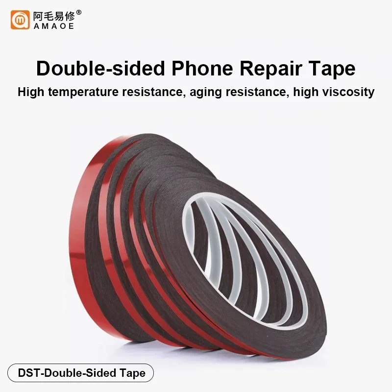 AMAOE 10m Double Sided Adhesive Tape for Sealing the Back Cover of Mobile Phone Screen Tablet Sponge Back Adhesive