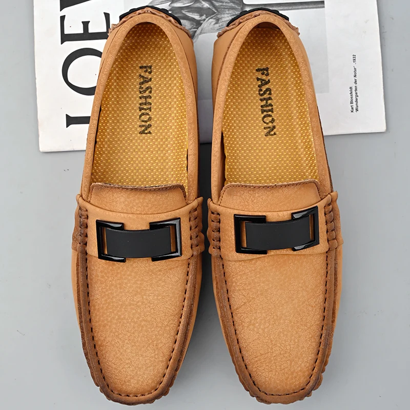 New Large Size 47 48 49 Casual Loafers for Men Yellow Grey Mens Popular Moccasin Fashion Italian Youth Driver Driving Shoes
