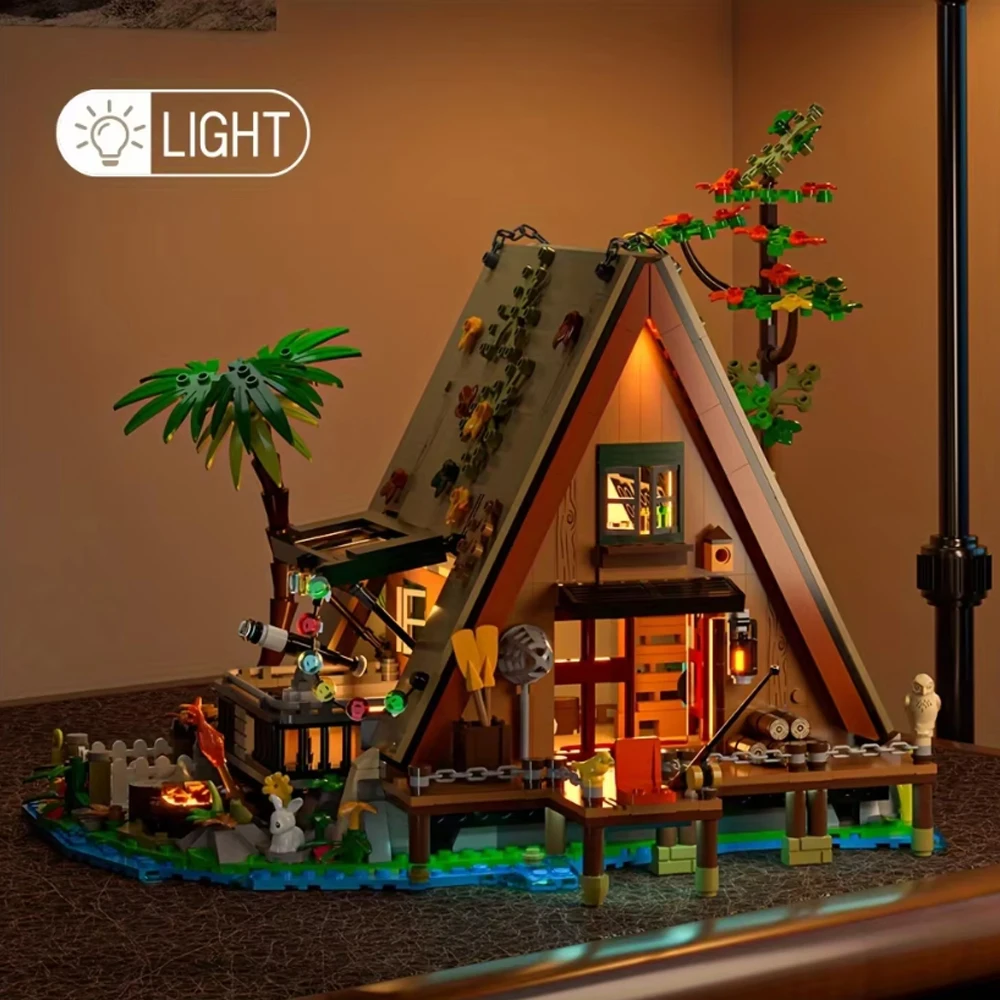 1486PCS / 1108PCS Forest House building blocks with LED light Tree Cabin Display Bricks Set Kit for Nature Lovers Adults Kids