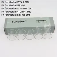 5PCS YUHETEC Merlin Nano MTL Replacement Glass Tank For Augvape Merlin Mini Rta 2ml RDTA 3.5ML/Merlin MTL RTA 3ML Straight Tube