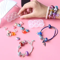 DIY 6-Cavity Epoxy Sphere Charm Mold 15/16mm Big Hole Ball Beads Bracelet Pendant Resin Silicone Mould for Jewelry Making