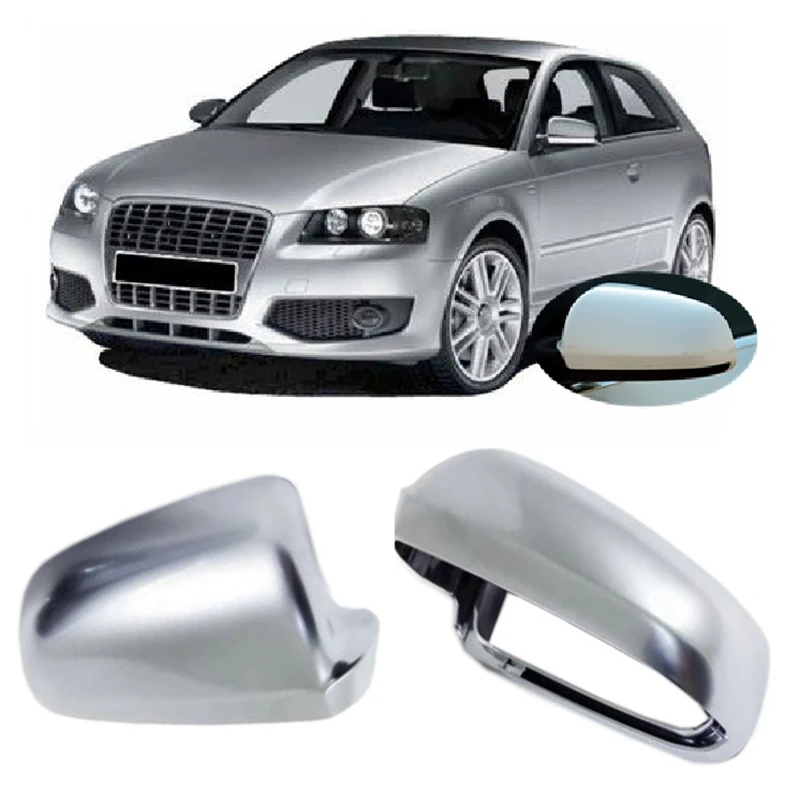 

for Audi A3 S3 8P 8P1 8PA 2003 2004 2005 2006 2007 2008 Matt Chromed Rearview Wing Mirror Cover Replacement