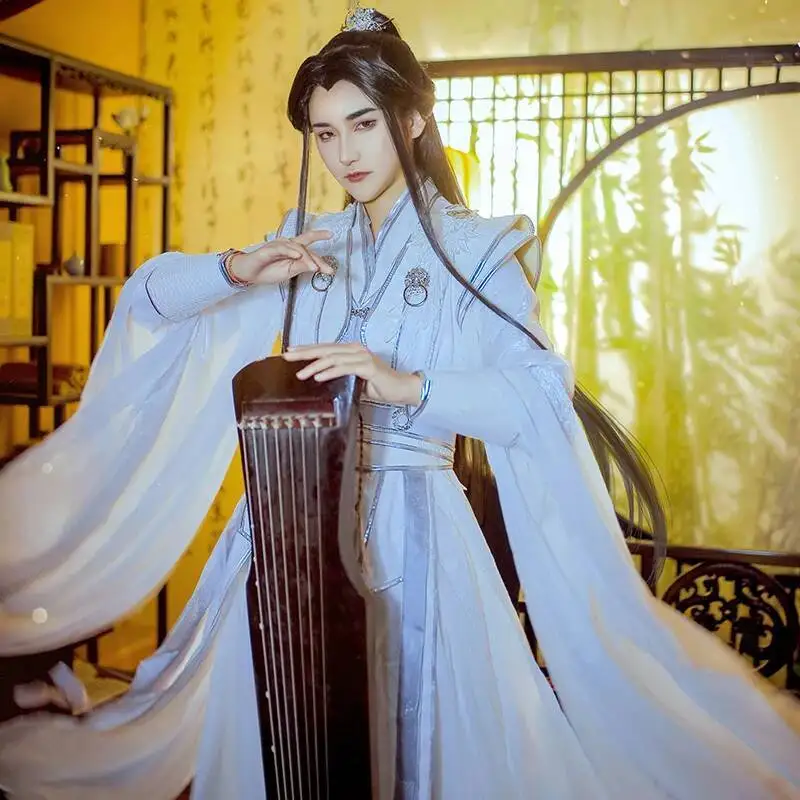 

And Er Ha His Anime White Cat Master Chu Wanning Косплей Костюм TGCF Xie Lian Белая одежда Mo Dao Zu Shi Han Fu Хэллоуин
