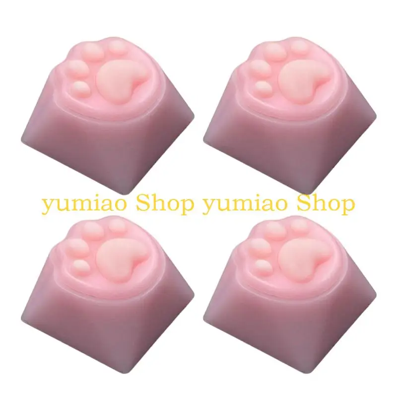 587B 4PCS Lovely Cartoon Keycap Colorful Mechanical Keyboards Keycaps Wear Resistant