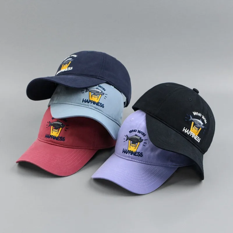 

American Street Hat Baseball Cap Men Women Alphabet Cartoon Embroidery Cap Leisure Sun Protection Sunhat Summer Male Female