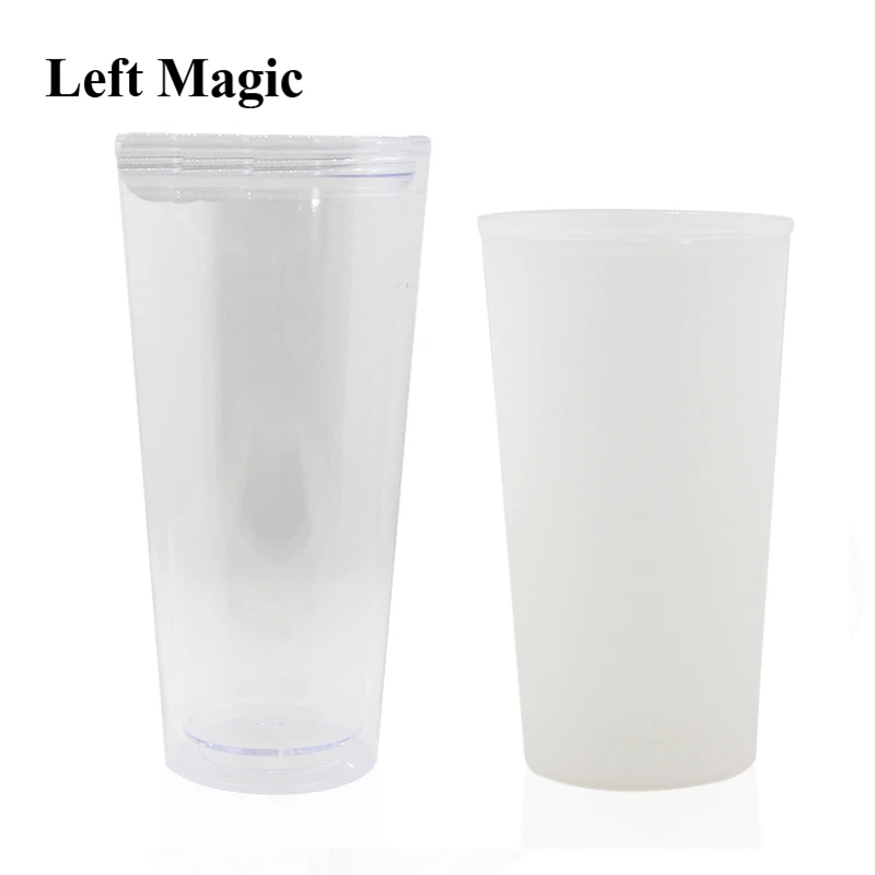 Tasse à lait transparente pour tours de magie en gros plan, accessoires de grande taille, gimmick Super Wonder Glass, accessoires de magie, scène et rue