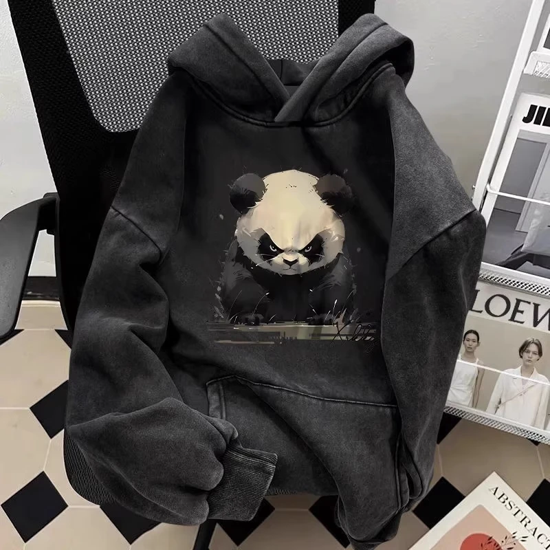 

Ретро-худи оверсайз 300 Pou Panda, свободный крой, из чистого хлопка, винтажный стиль, с длинными рукавами