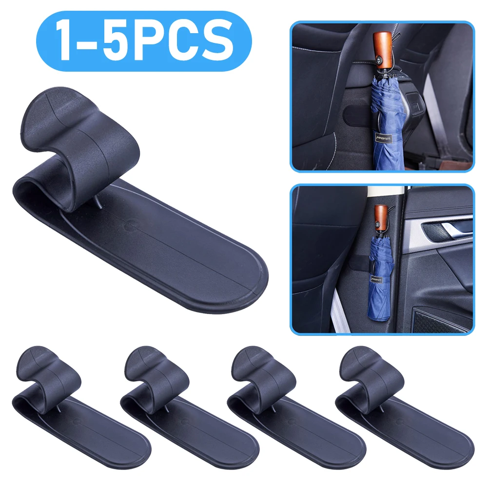 1-5pcs Umbrella Holder Car Umbrella Hook Universal Trunk Storage Organizer Hook Mounting Bracket Interior Auto Accessories