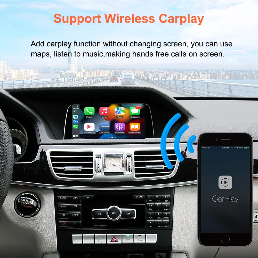 Bonroad Carplay Android Auto Interface für Mercedes Benz A B C M E Klasse GLA CLA GLK SLK CLS GL W204 W176 W246 NTG 4.5 Airplay – Detail 5