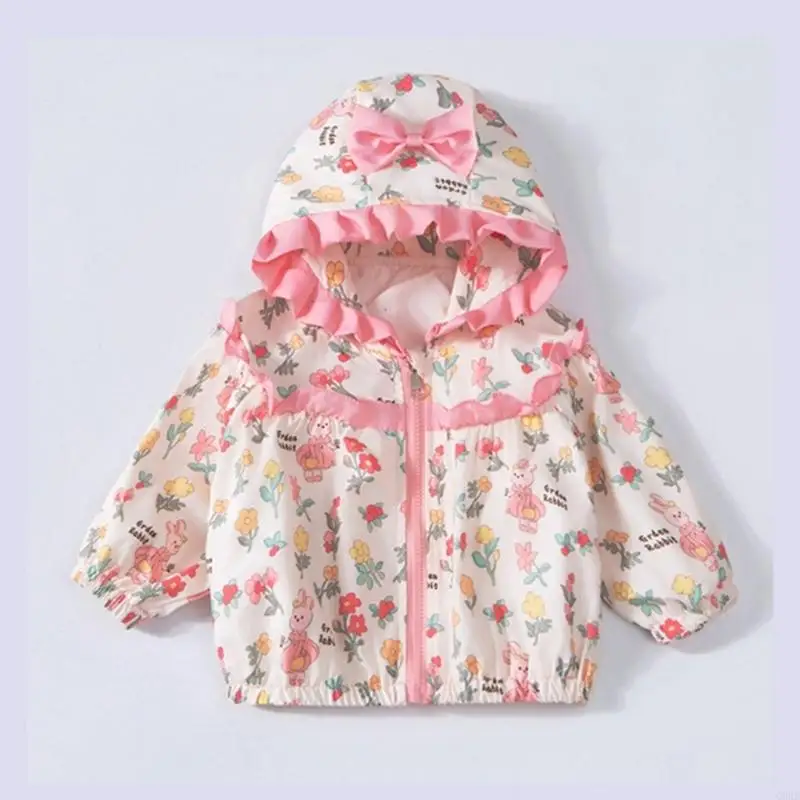 CORB Soft Breathable Spring Hoodie For Active Little Girls In Bright Color