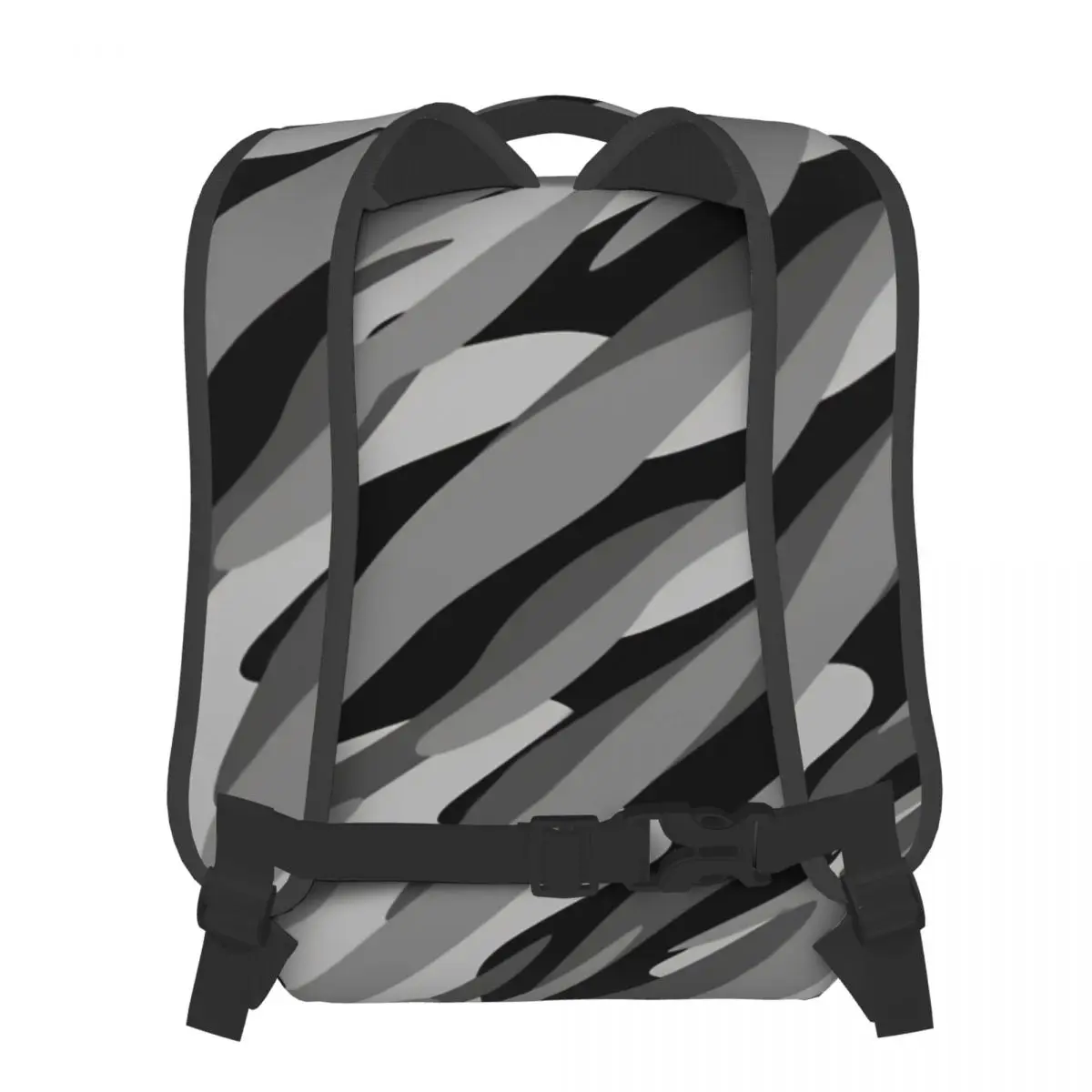 Black White And Gray Diagonal Strokes Abstract Students School Bags Graphic Art Boy Girl Teens Books Backpack Soft Rucksack