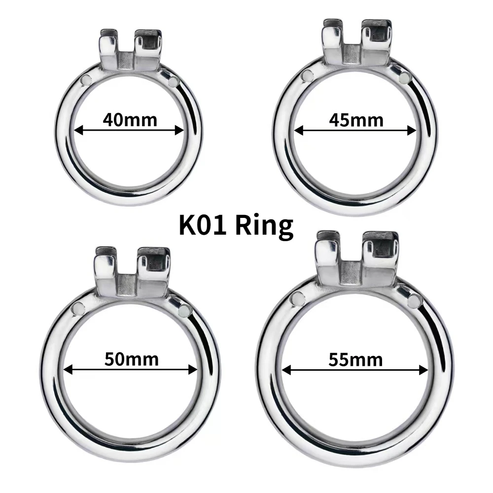 Stainless Steels Male Chastity Cage Cobra Cock Lock with 4 Size Penis Rings Sleeve Lock Bondage Belt Fetish Sex Toys for Men Gay