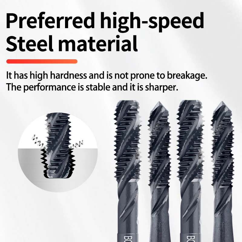 BOSS TAPS HSSE-M35 JIS Standard Spiral Fluted Tap M1.4 M1.5 M1.6 M1.7 M1.8 M2 M3 M4 M5 M6 M8 M9 Machine Screw Fine Thread Taps