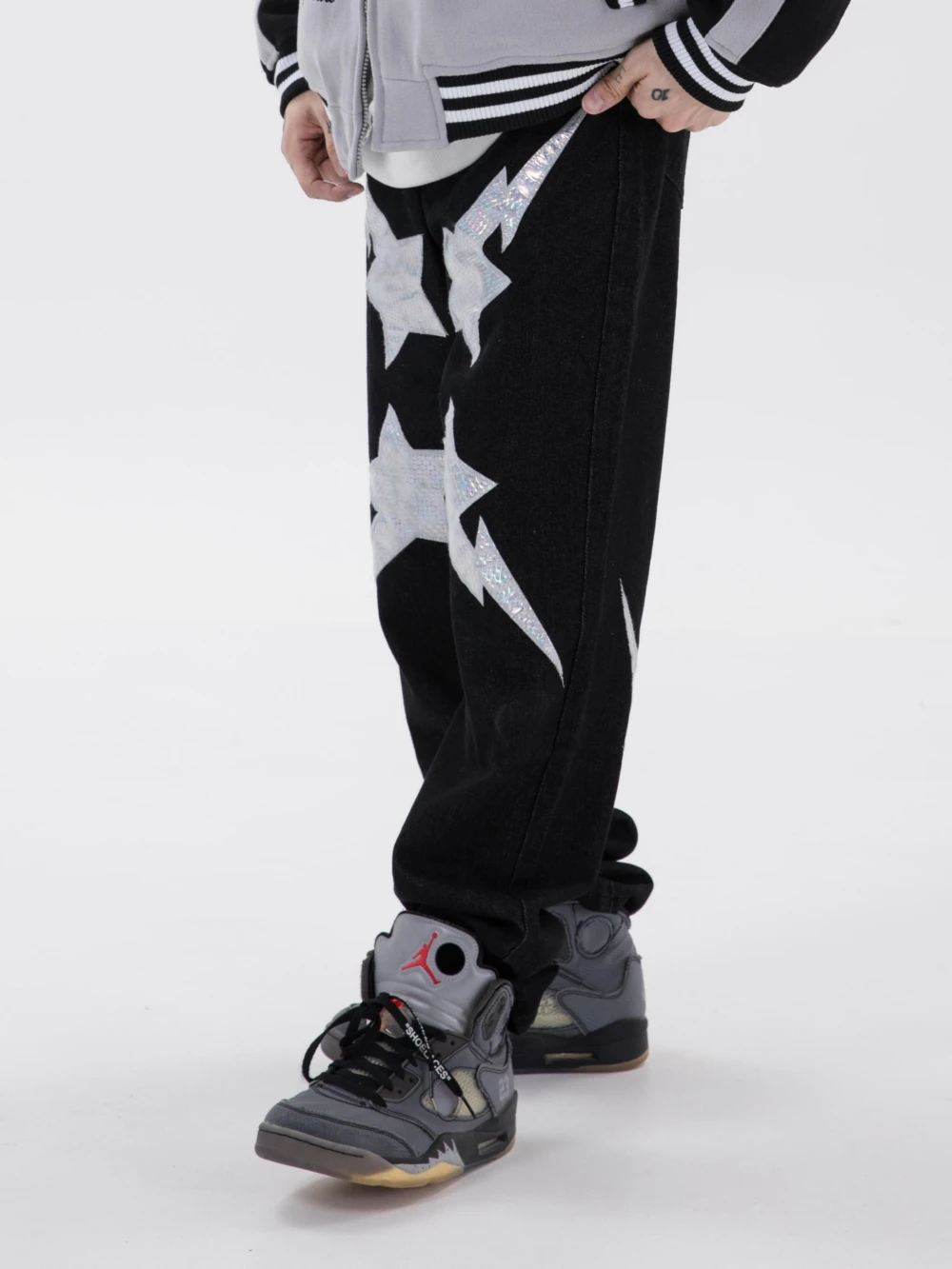 

Женские джинсы-карго High Street Lightning Reflect Academy в стиле гранж, готические эстетические брюки, брюки для женщин и девочек, уличная одежда