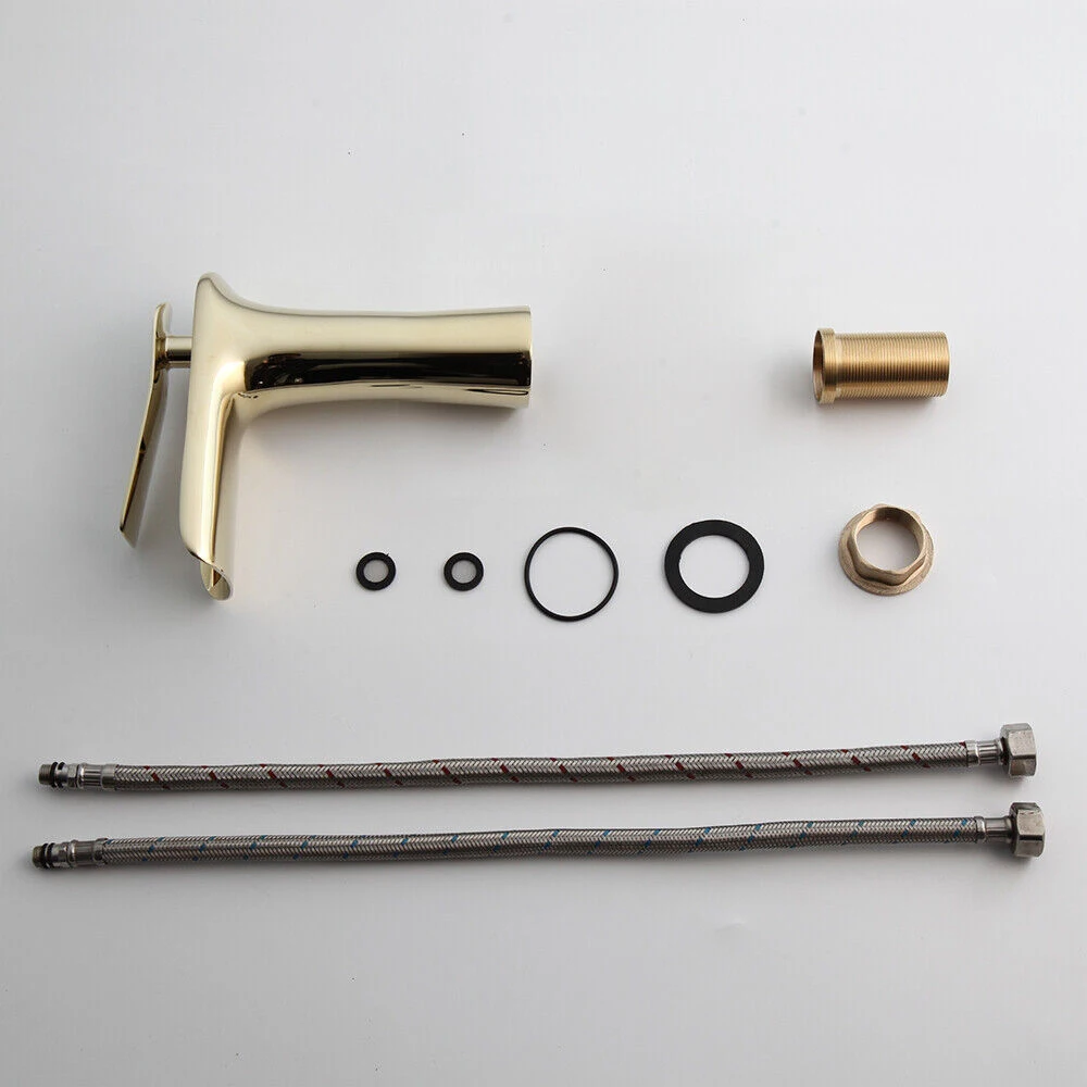Torayvino Luxury European Bathroom Basin Waterfall Faucet Gold Brass Vessel Sink Faucets Sink Hot Water Bath Faucet Mixer Tap