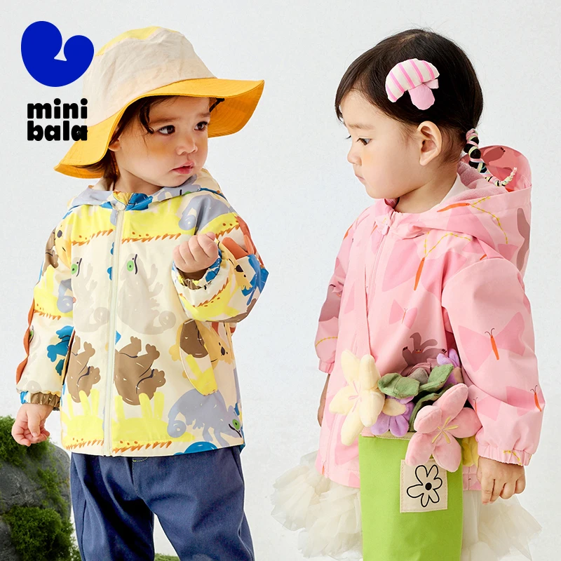 Mini Bala Fleece-Lined Outerwear Children Boys and Girls New in Winter Baby Warm Three-Proof Outerwear for New Year\'s Greeting