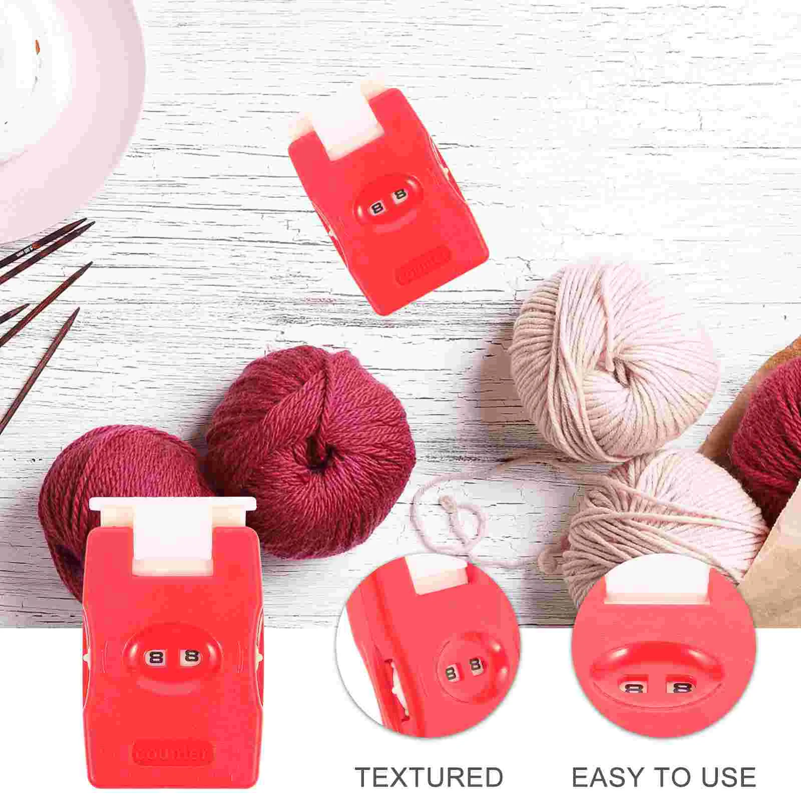 Knitting Row Counter Manual Travel Recorder Crochet Hook for Home Use Pink Car Kit