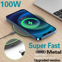 100W Wireless Charger For iPhone 14 13 12 15 Pro XS Max Mini X XR Induction Fast Wireless Charging Pad For Samsung Xiaomi Huawei
