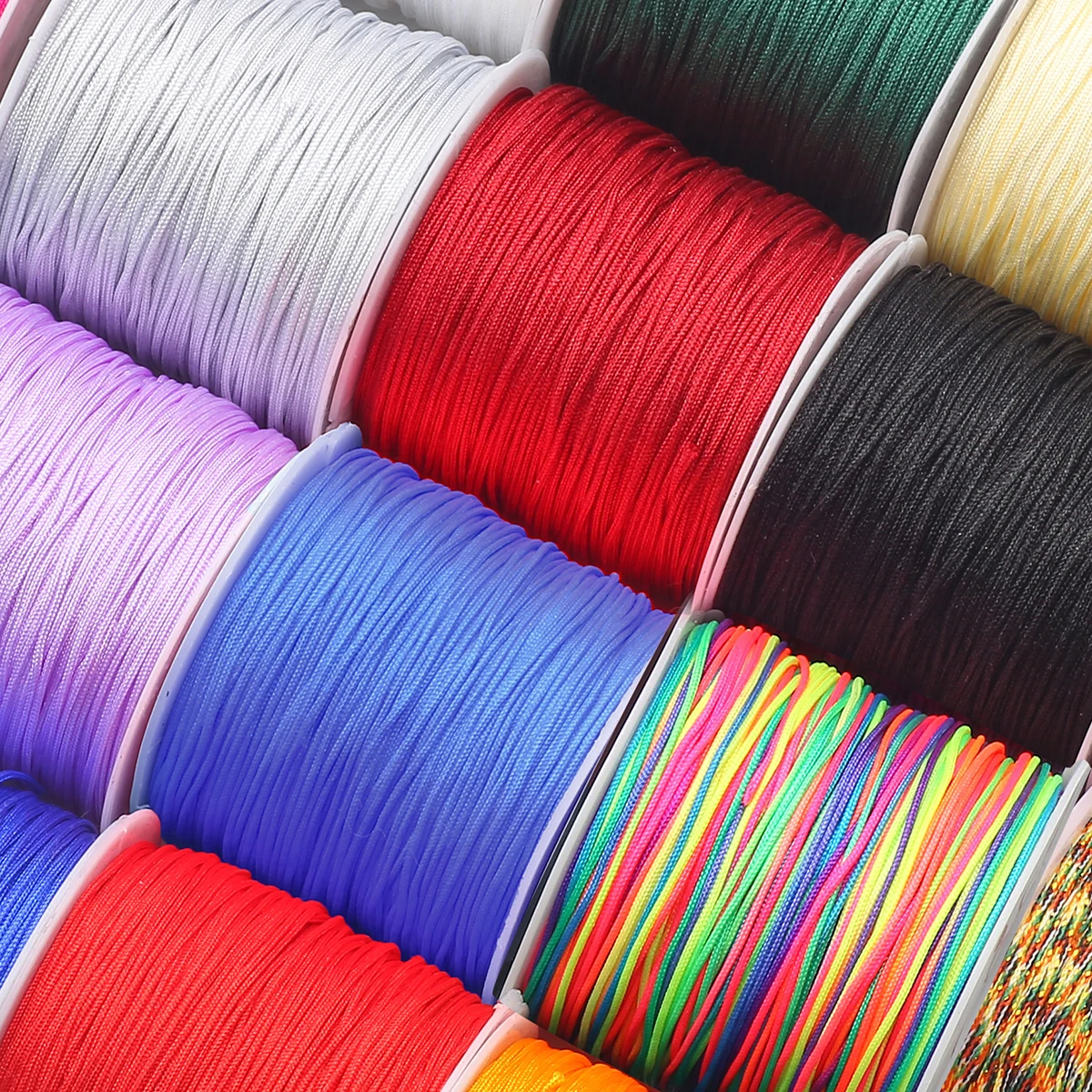 50M/roll 0.8mm Nylon Thread Cord Chinese Knot Cord Bracelet Braided String For DIY Tassels Beading String Jewelry Making