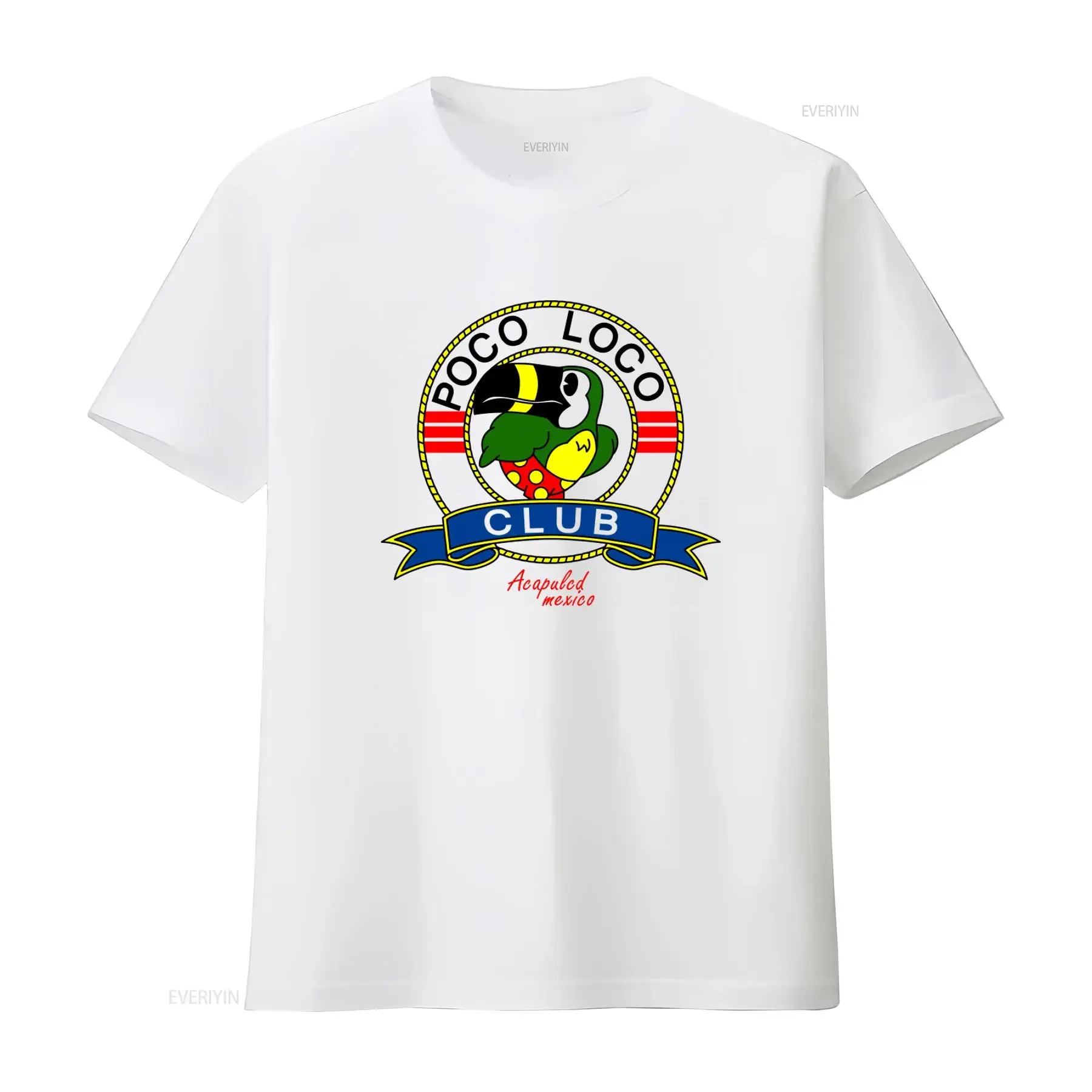 Camiseta vintage de los años 80 Poco Loco Club Acapulco México talla L, estilo vintage lavado, gráfico streetwear, top elegante para uso diario.