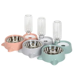 Dispensador automatico de agua y comida para perros - Tazon doble inox