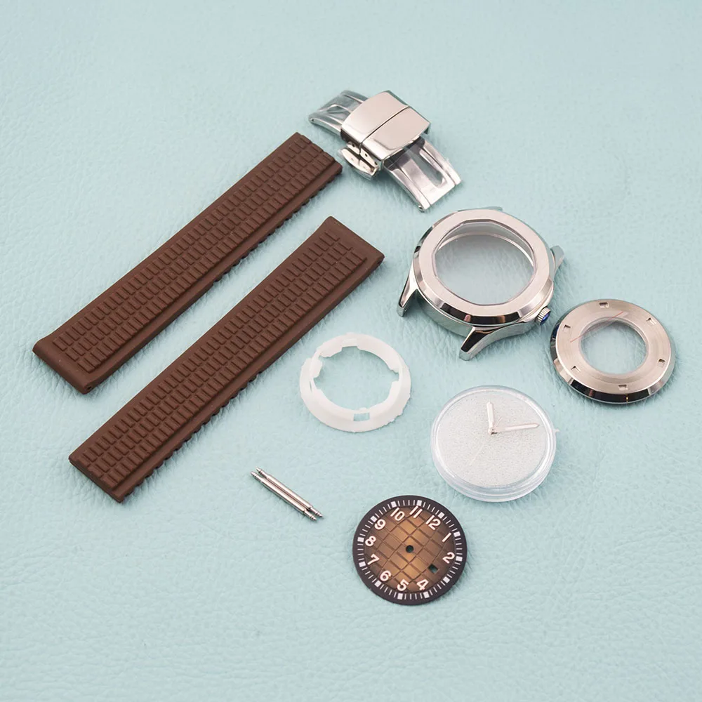 

35.2mm Watch Case 17mm Strap Rubber for AQUANAUT Nautilus Case 25.5mm Dial Stainless Steel NH05 Watchcase for NH05 Movement