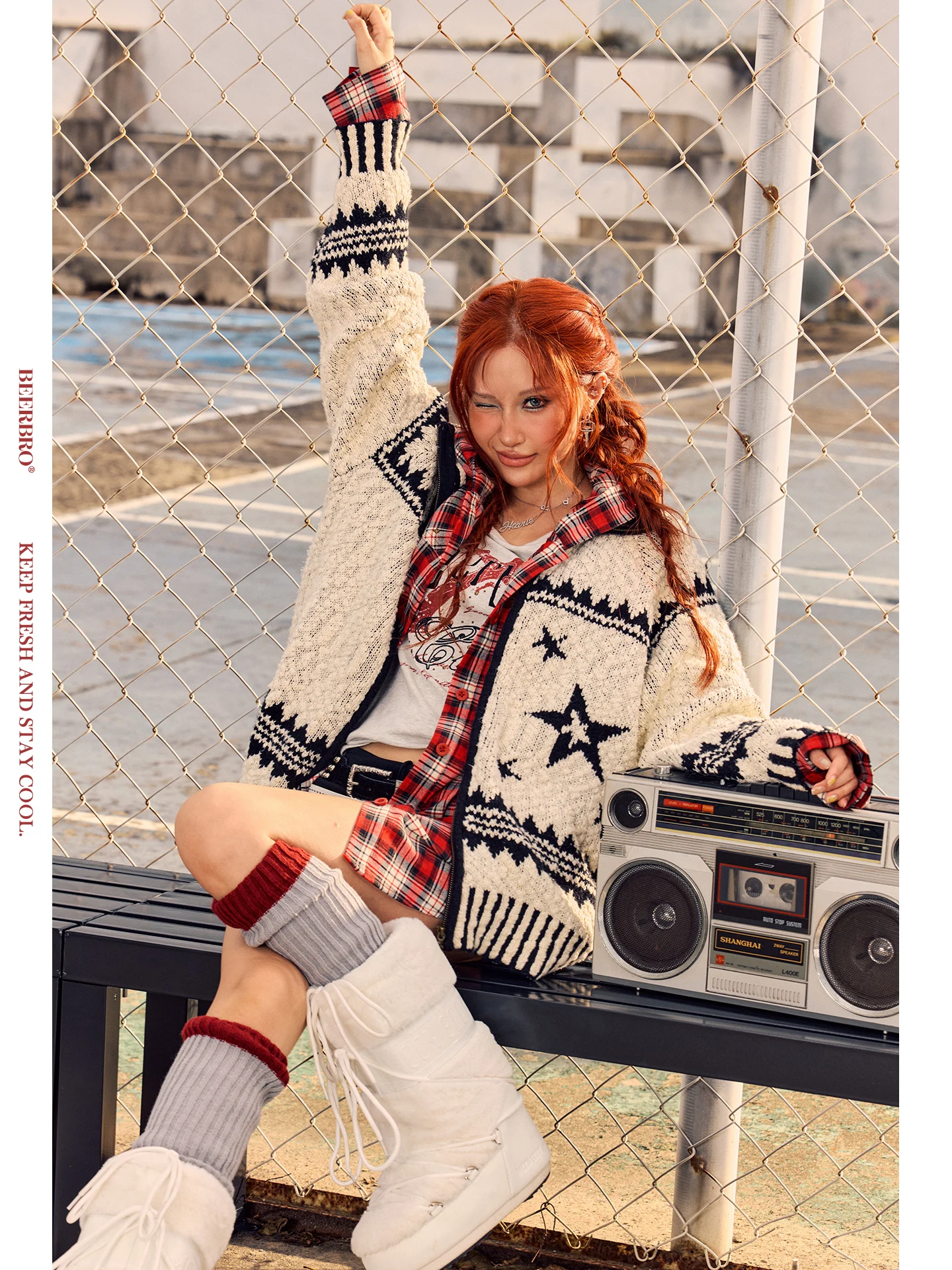 

Женский теплый кардиган Violent Beau BeerBro на осень-зиму, с контрастной текстурой и контрастными цветами, из толстой пряжи, в уличном стиле