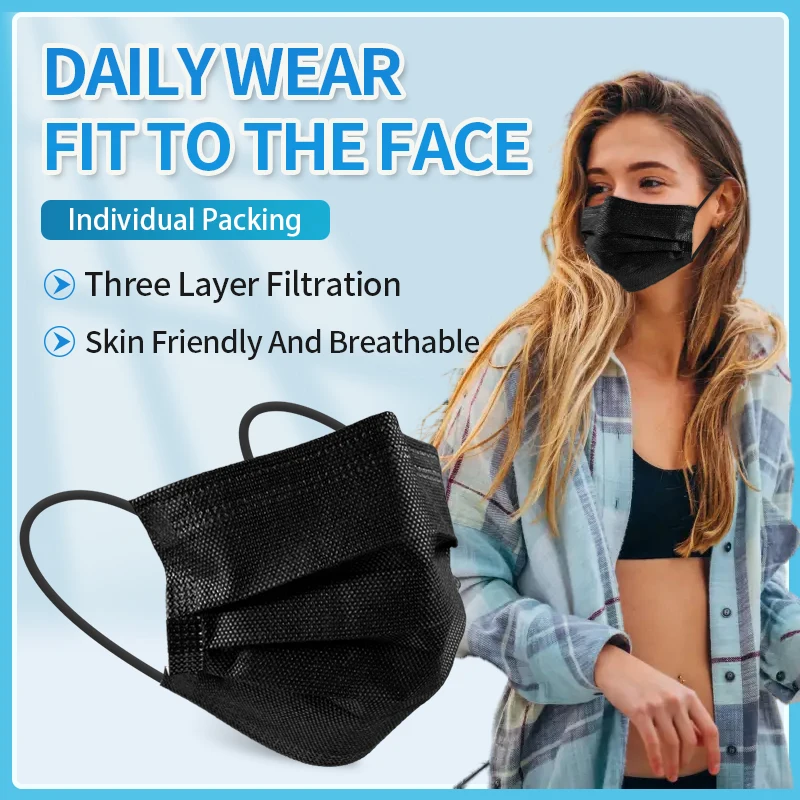 100/200/400 pz Maschere protettive usa e getta 3 strati Earloop Maschera Maschere alla moda traspiranti per l'home school office all'ingrosso