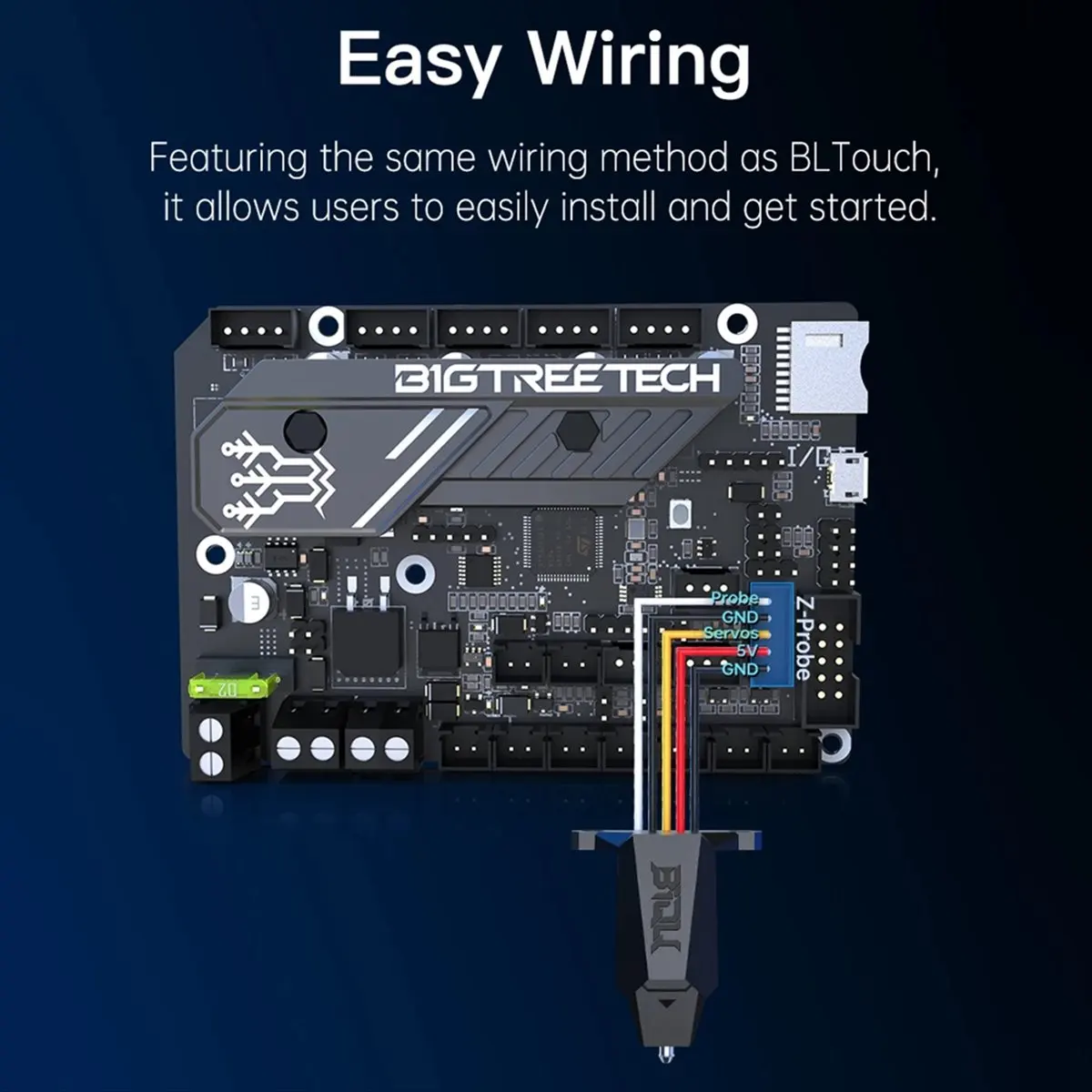 L70A BIQU MicroProbe Auto Leveling Sensor Kit 3D Touch Sensor Metal Probe with Ender3 Bracket for Ender3 Voron Extruder