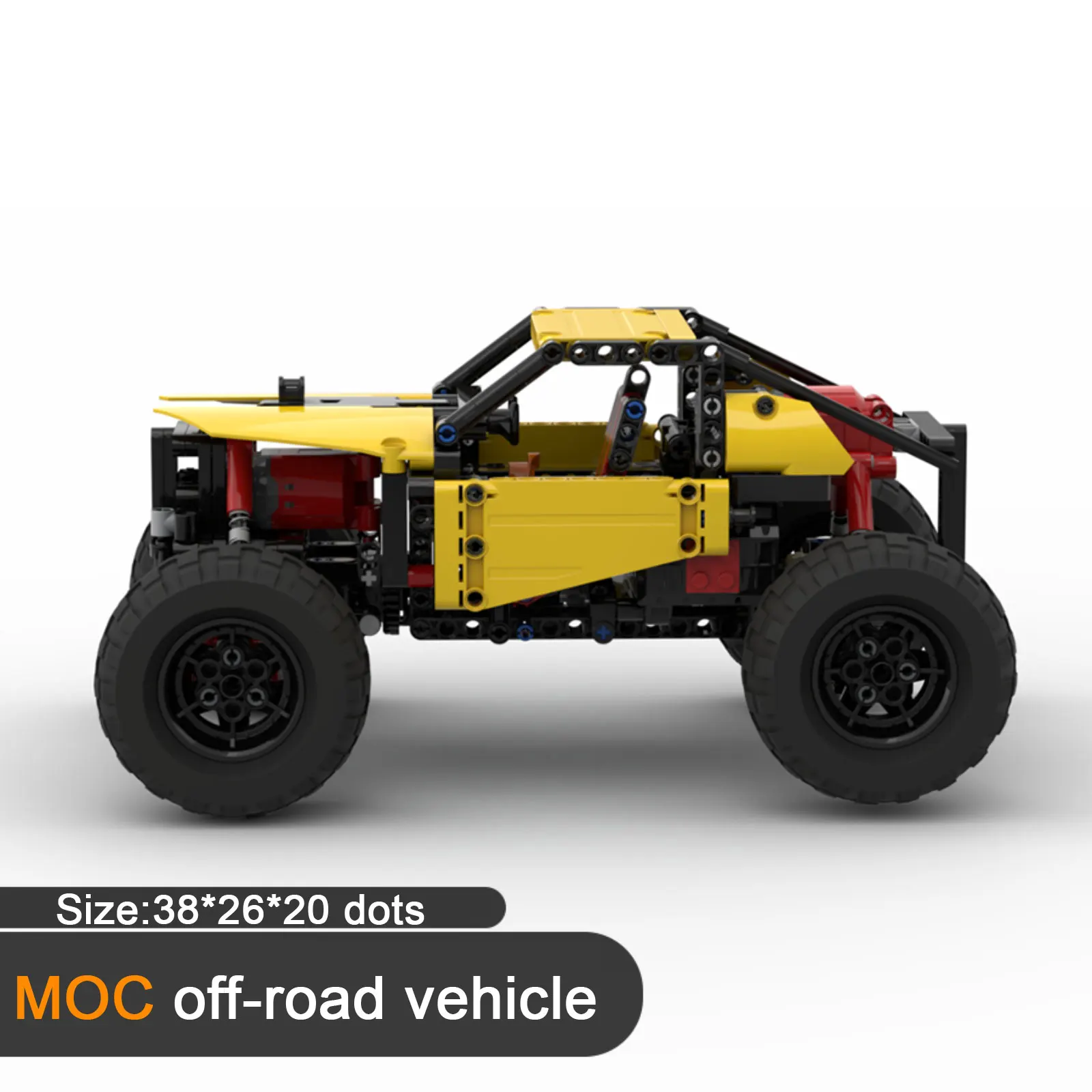 Kit de modelo de veículo off-road 4wd com suspensão independente, tijolos técnicos de controle remoto, brinquedo de esteira mecânica de alta tecnologia