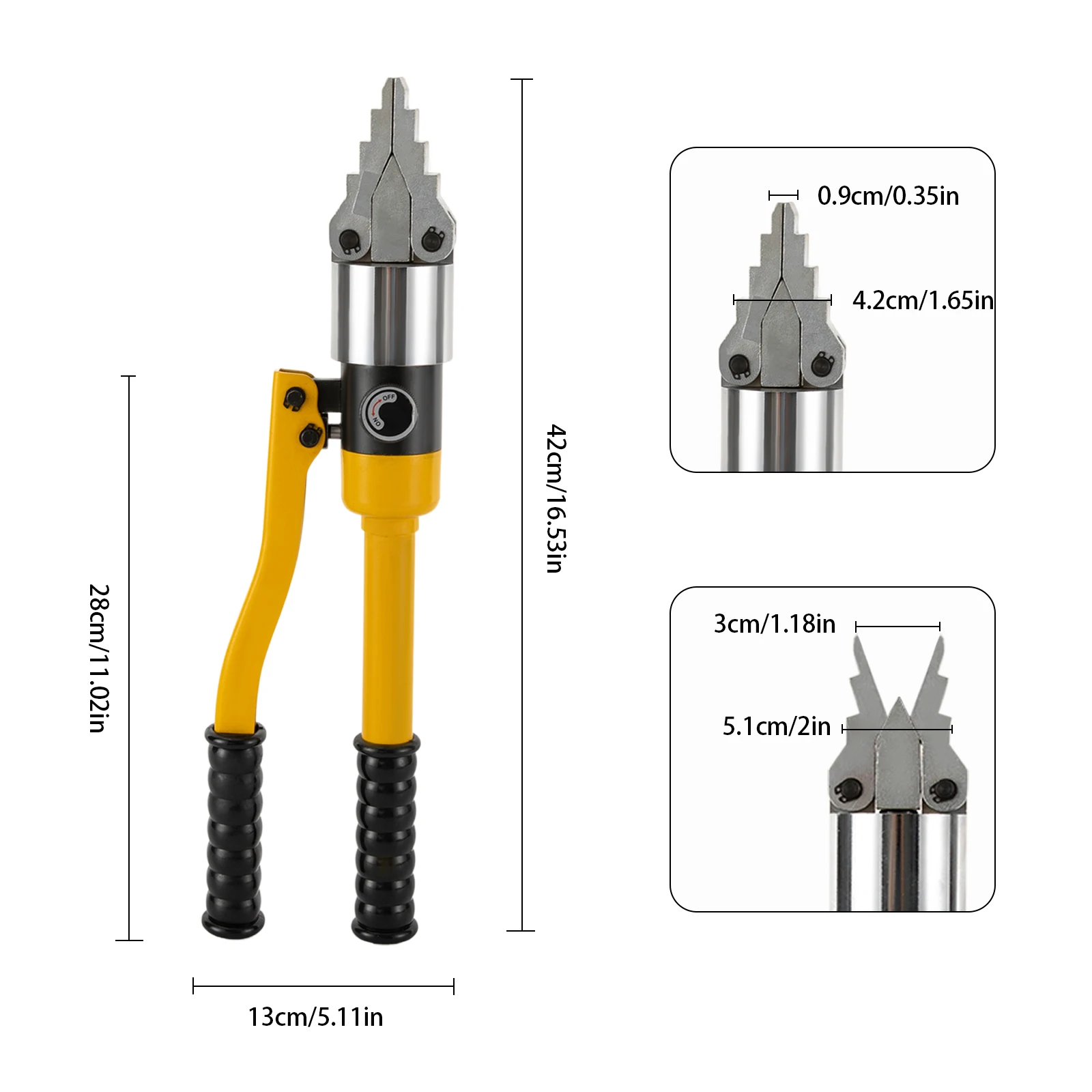 Espalhador hidráulico de flange de liga de aço YQ-30 8T, separador hidráulico integrado manual portátil, amarelo