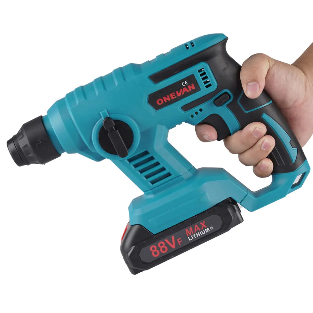 ONEVAN 1000W 3600RPM Elektrische Bohrhammer Wiederaufladbare Elektrische Hammer Schlagbohrmaschine Holzbearbeitung Werkzeuge Für Makita Batterie Pin – Detail 9