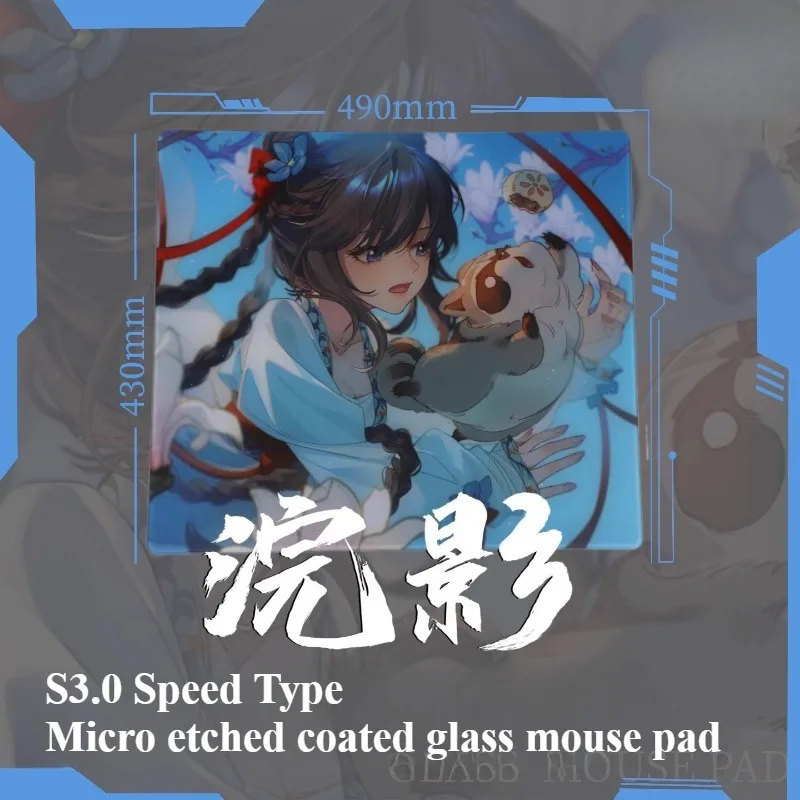 

Anime Glass Mouse Pad Speed Type Customized Coating E-sports Game Mouse Pad Table Pad Game Accessories Gaming Mats 490x430mm