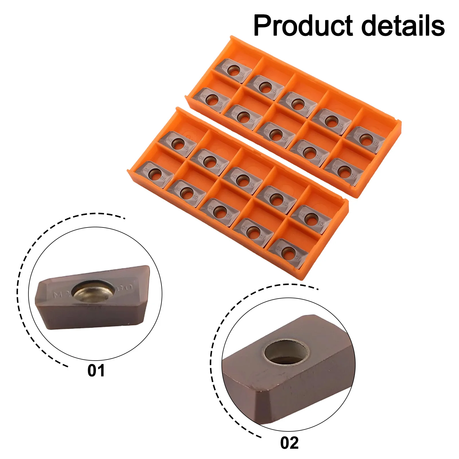 

20pcs Carbide Inserts APMT1604 Inserts High Grip Large-scale Cutting Semi-finishing And Finishing Easy To Replace