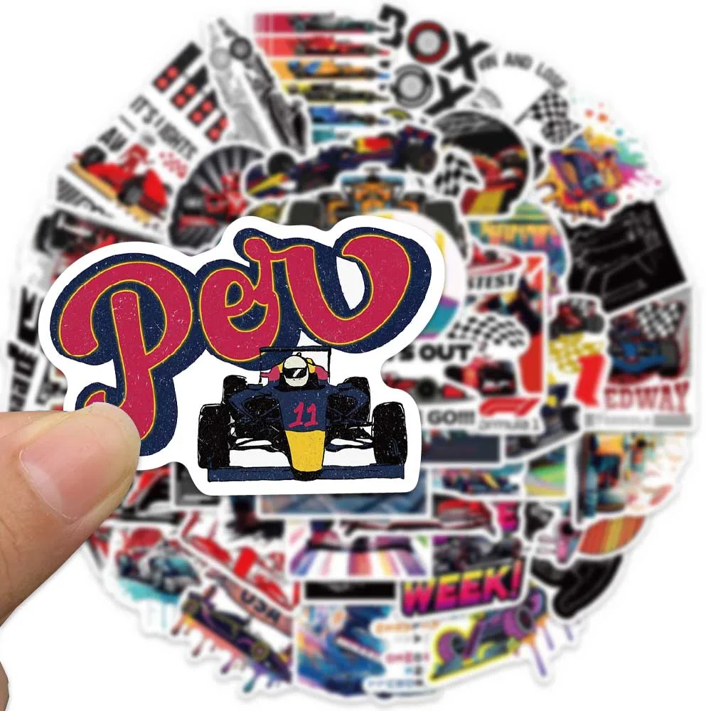 50PCS Cool F1 Formula One Racing Stickers Graffiti Decals For Laptop Luggage Phone Shell Scrapbook Fridge Car Exquisite Stickers