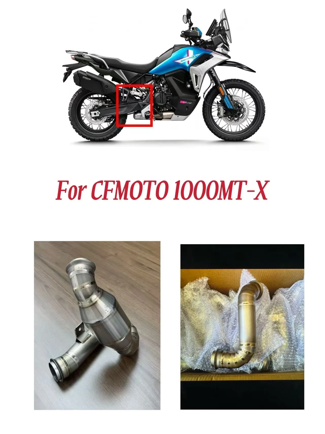 Tubo di Scarico Centrale in Titanio per Moto, Tubo Diretto Sostitutivo dell'Originale per CFMOTO 1000MT-X