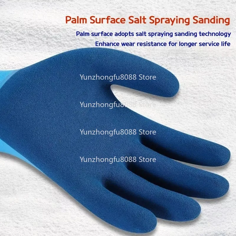 Men's Waterproof Winter Gloves Latex Coated Warm Protective Hand for Work Fishing Snow Cold Weather